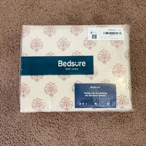 BRAND NEW 100% cotton linen block print duvet cover + shams